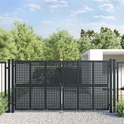 Zerodis Portail De Jardin Anthracite X Cm Acier Rn