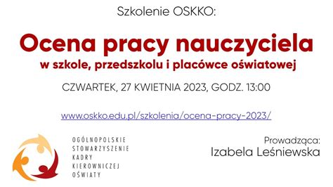 Ocena pracy nauczyciela w szkole przedszkolu i placówce zaproszenie