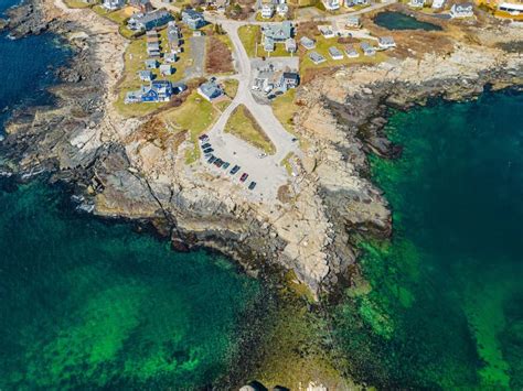 An Aerial View of the Nubble Lighthouse in York Maine Stock Photo ...