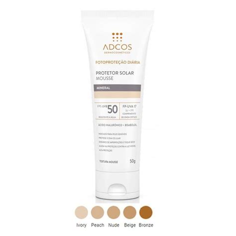 Adcos Protetor Solar Mousse Tonalizante FPS Nude g Protetor Solar Dermocosmético