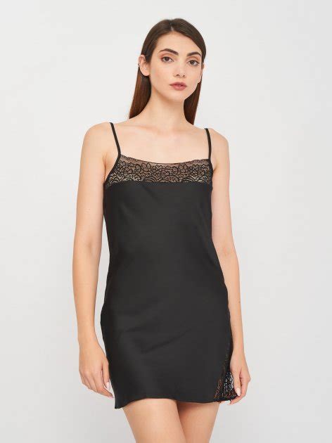 Ночная рубашка женская больших размеров Martelle Lingerie M шелк XL Черная MAR S