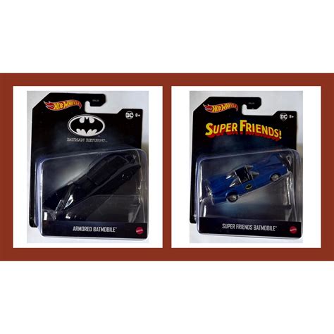 Hot Wheels Batman Returns Armored Batmobile Black Super Friends Batmobile Blue Bm Big