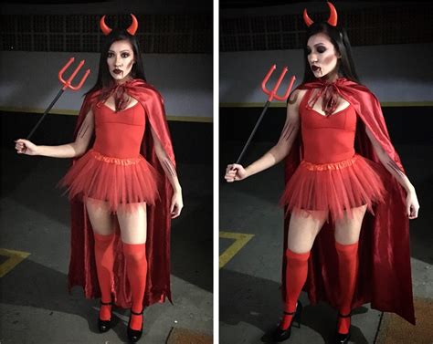 Fantasia De Carnaval Vermelha - FANTASIA DE DIABA → Vermelha, Preta, Rosa, Com Capa