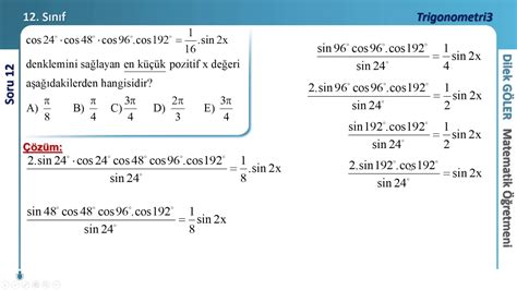 Trigonometri Soru Youtube