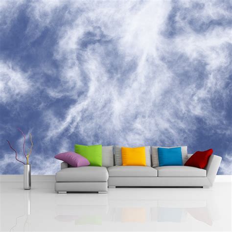 Nature Wallpaper Cloud Sky Wall Mural Self Adhesive Clouds Etsy