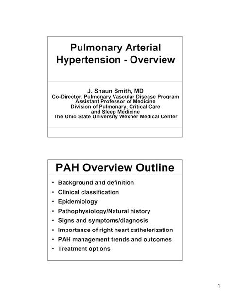 Pdf Pah Overview Outline · Pulmonary Arterial Hypertension 3 Ph Due