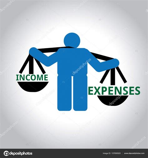 Man Weighing Income And Expenses Stock Vector By ©soujanyanr 157690920