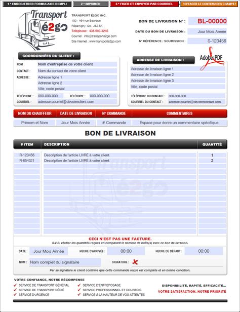 Bon De Livraison Pdf Dynamique Interactif Cr Ation Et