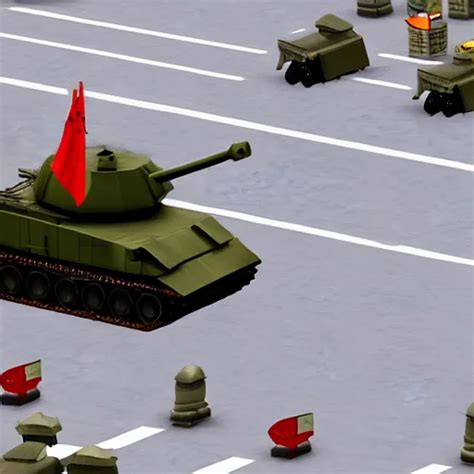 Roblox Noob Driving Tank In Tiananmen Square Chinese Stable Diffusion