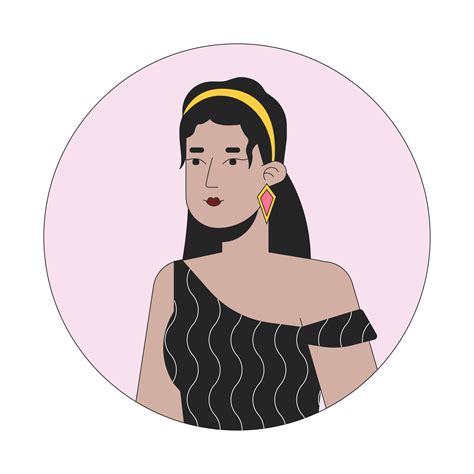 Hermoso Hispano Dama En S Inspirado Ropa D L Nea Vector Avatar Ilustraci N Elegante Latina