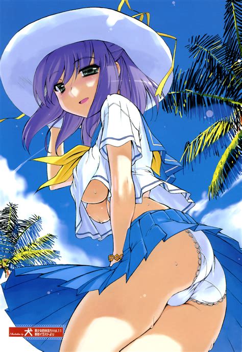 Inu Fujino Shion Hatsu Inu Highres S Girl Areola Slip Areolae Ass Blue Eyes Blush