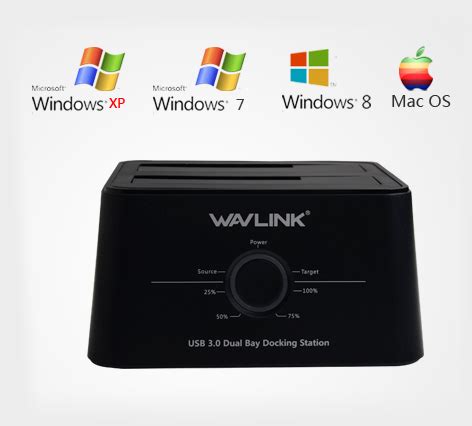 Wavlink WL-ST334U USB 3.0 to SATA Dual Bay Hard Drive Docking Station ...