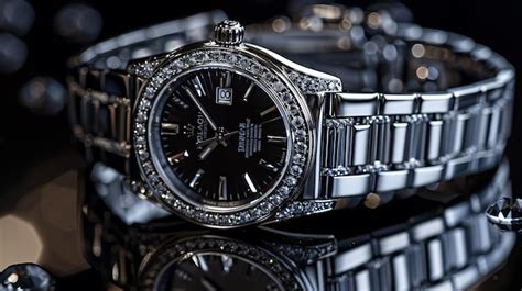 Premium Photo A Silver And Black Watch With A White Face And A Silver