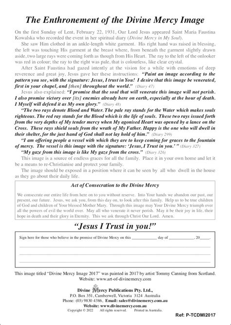 Divine Mercy Image 2017 Divine Mercy Publications Pty Ltd