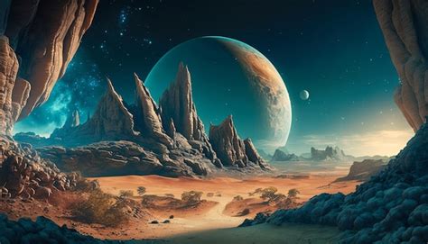 Premium Photo Alien Planet Scenery Of An Extraterrestrial Landscape