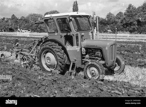 Tractor Massey Ferguson 35 Vintage Black And White Stock Photos