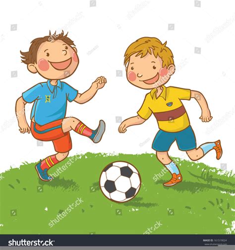 Kids Playing Soccer Clipart