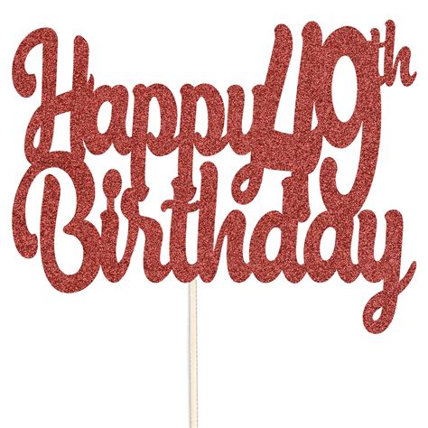 Happy 49th Birthday Glitter Cake Topper Party Celebration Etsy