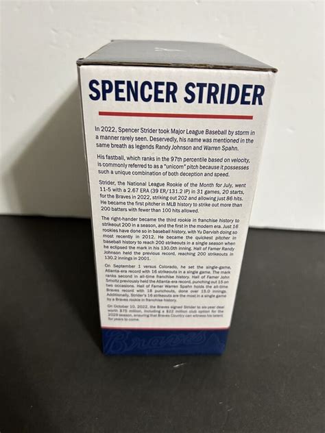 Spencer Strider Bobblehead Atlanta Braves Sga New Ebay