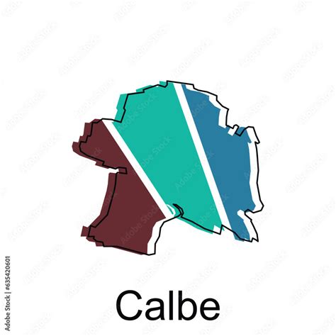 Map Of Calbe Modern Outline Map Of German Country Colorful Vector