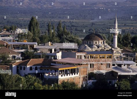 Pamukkale Town And The Mosque Denizli Province Turkey Stock Photo Alamy