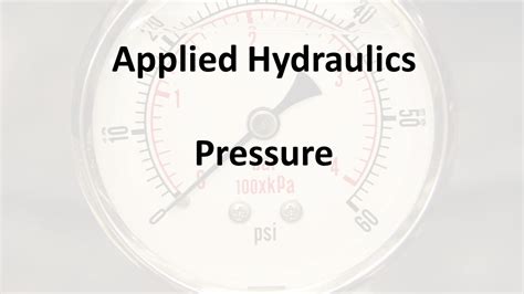 Applied Hydraulics Pressure American Water College