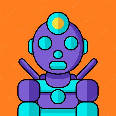 Premium Vector Full Color And Cute Robot Vector Illustration