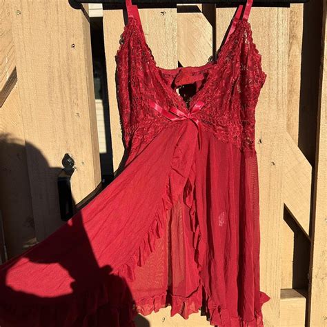 Red Lace Babydoll Top Lingerie Fairycore Depop