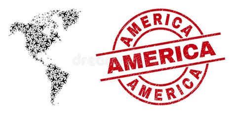 America Grunge Word Sign Stock Vector Illustration Of Business
