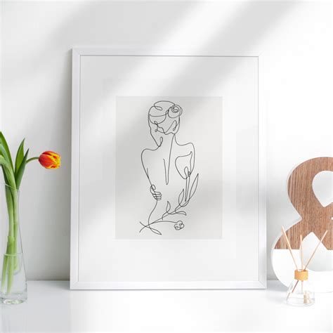 Naked Woman Line Art Naked Woman Print Single Line Art Female Line Drawing Body Line Art