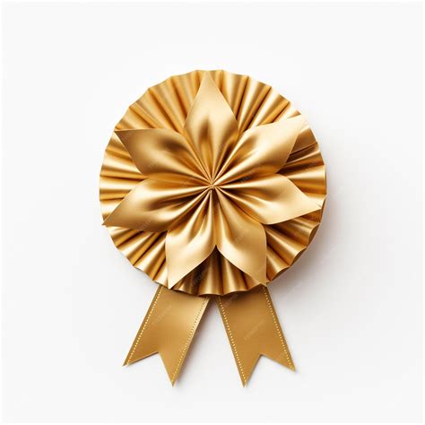 Premium Photo | A golden award ribbon isolated on white background