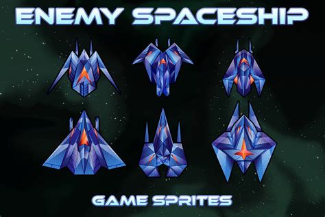 Enemy SpaceShip Game Sprites CraftPix Net