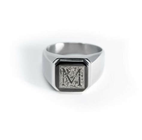 Signet Ring Sterling Silver Custom Signet Ring Mens Sterling Silver