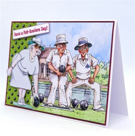 Fun Bowling Birthday Card Funny Grass Bowls Birthday Card for Men or ...