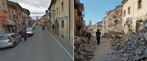 erdbeben italien vorher nachher bilder zeigen zerstorung der spiegel