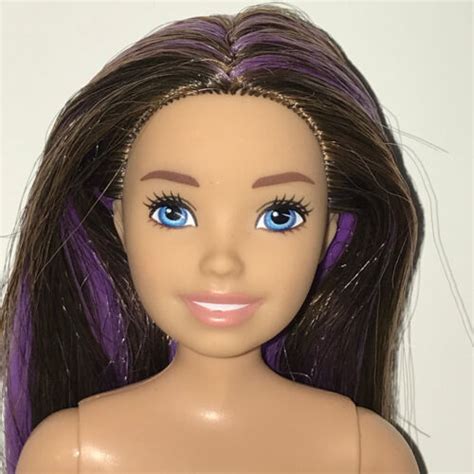 Nude Barbie Babysitters Skipper Brown Purple Hair Teen Sister Doll For