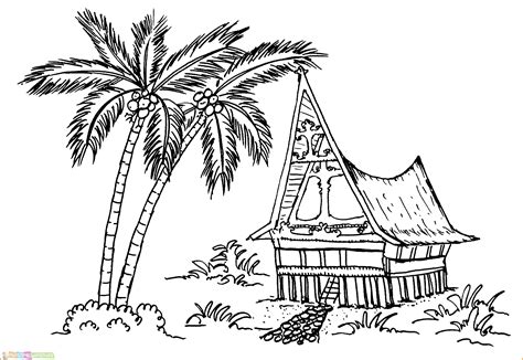 bali gambar rumah adat kartun berwarna sejarah  kartografi