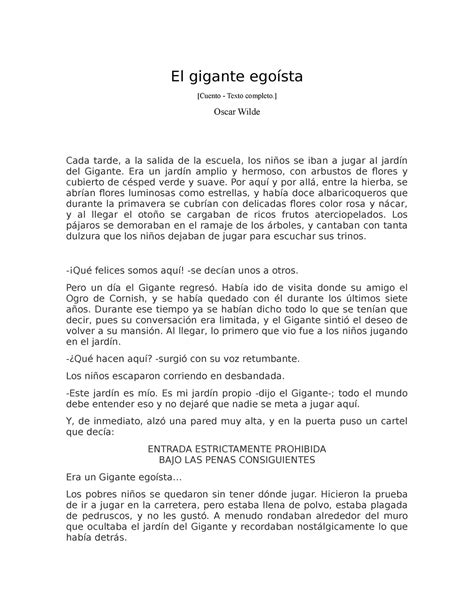 El gigante egoista - El gigante egoísta [Cuento - Texto completo
