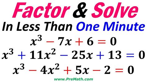 Factor And Solve Cubic Equations In Less Than One Minute Super