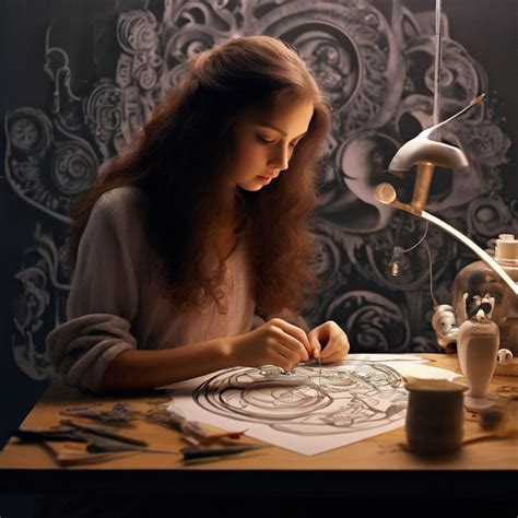 girl making art design photo jpg   pikbest