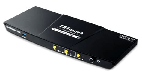 2 Port Dual Monitor 4k Hdmi Kvm Switch Mit Usb 30 Und Audio Tesmart