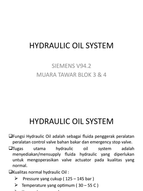 Hydraulic Oil System | PDF