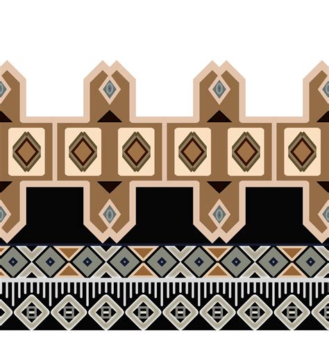 Paisley Border Design With Diamonds And Squares