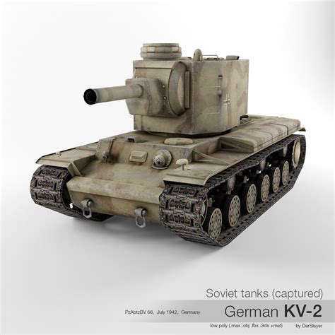 URSS Tanque Pesado KV 2 Modelo 3D Gratis Blend Free3D