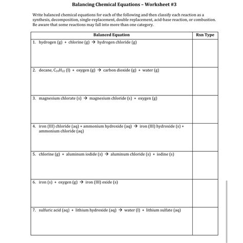 49 Balancing Chemical Equations Worksheets [with Answers] - Worksheets ...