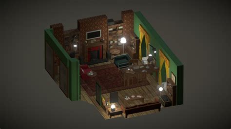 Isometric Room 221b Baker Street Download Free 3d Model By Cjbarron