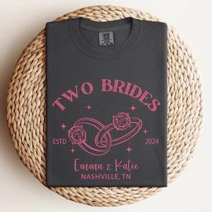 Lesbian Bachelorette Party Shirts Two Brides Social Cocktail Club Custom Lesbian Bridal Party