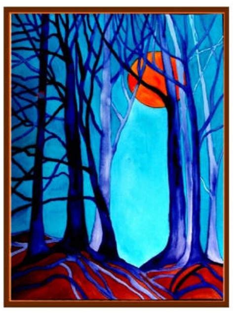 Night of the Orange Moon | Art lessons, Simple acrylic paintings ...