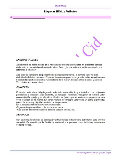 Etiquetas HTML y Ejercicios Prácticos (28 Al 03 2023) | PDF | HTML ...