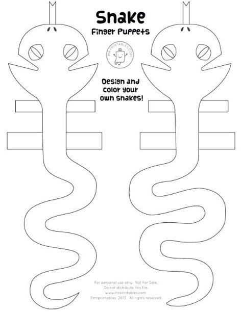 Mrprintables Snake Finger Puppets Blank